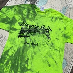 Vintage 80s Neon Niagara Falls Tie Dye Tee Shirt